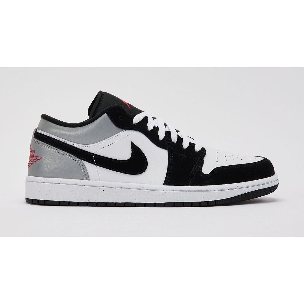Nike Air Jordan 1 Low Black White Grey with Red Accent